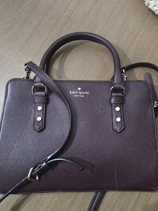 kate spade Handbags - kate spade New York Pebbled Leather Satchel - Deep Burgundy